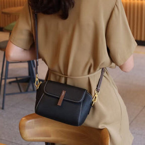 Bolso Bandolera De Cuero Para Mujer-ChicEssence