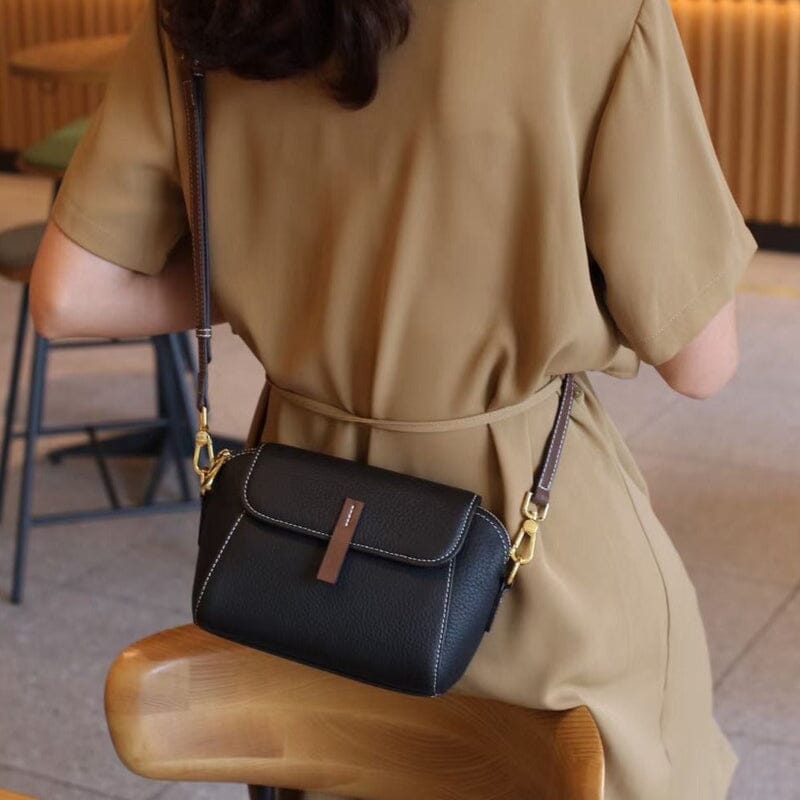 Bolso Bandolera De Cuero Para Mujer-ChicEssence