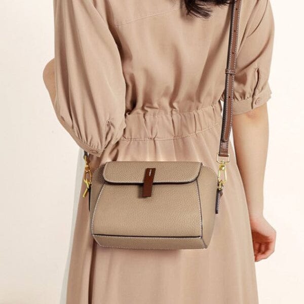 Bolso Bandolera De Cuero Para Mujer-ChicEssence