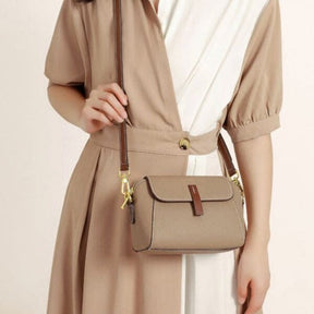 Bolso Bandolera De Cuero Para Mujer-ChicEssence